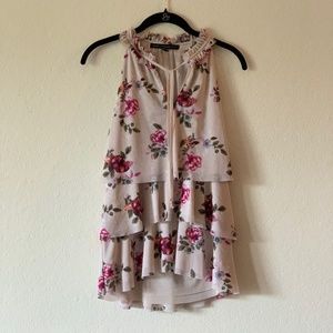 White House Black Market Floral Tank Top